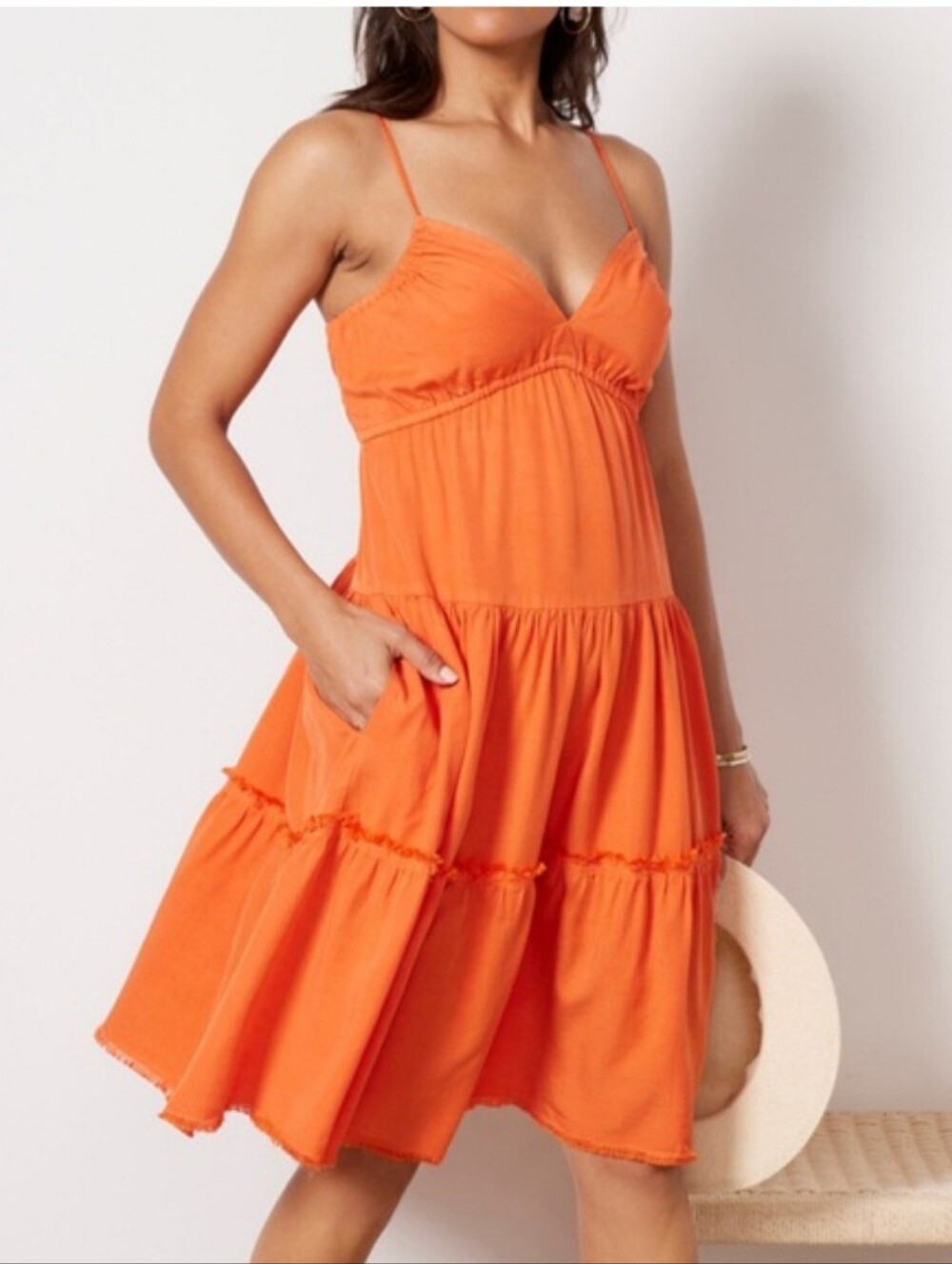 Kut From The Cloth Women's Tangerine Tiered Spaghetti-Strap Dress